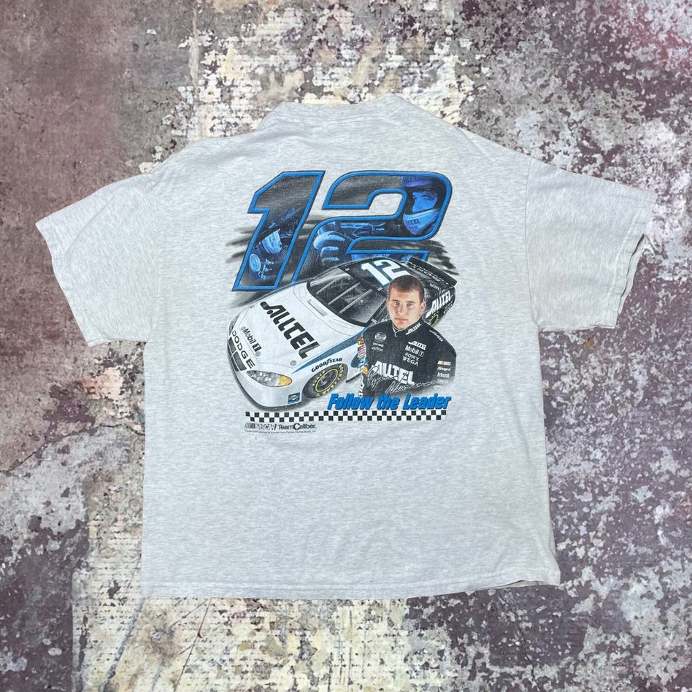 2000s Ryan Newman Nascar #12 Follow The Leader Vintage Racing Grey T-Shirt XL